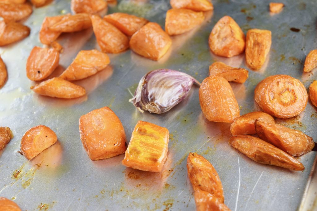 Roasted Carrots + Garlic for Carrot Pâté