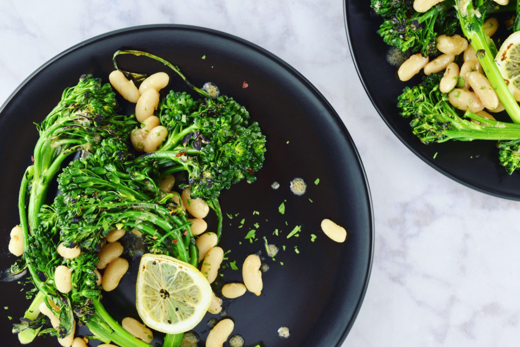 White Beans with Broccolini + Anchovy Vinaigrette