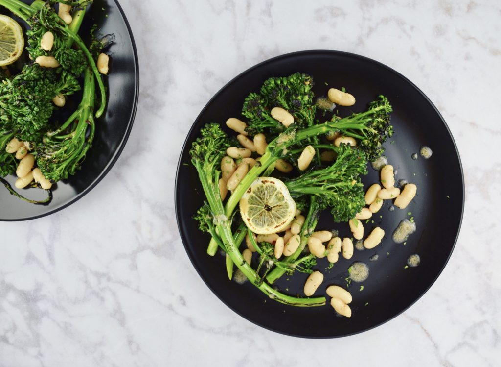 White Beans with Broccolini + Anchovy Vinaigrette