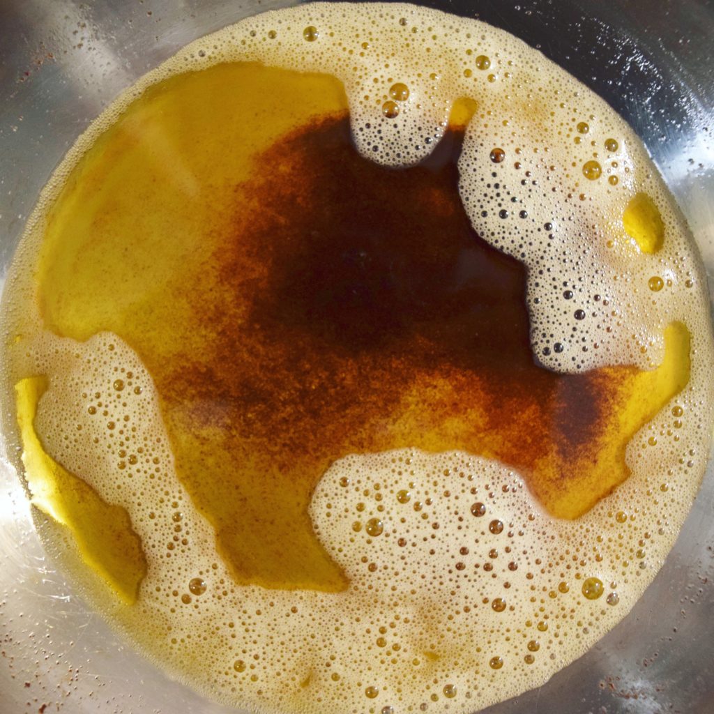 Browned butter with water whisked back in